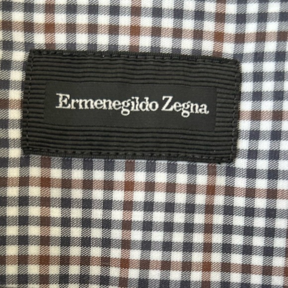ERMENEGILDO ZEGNA Brown Checked Shirt   Sz XL   Preloved Excellent Condition - Picture 6 of 6